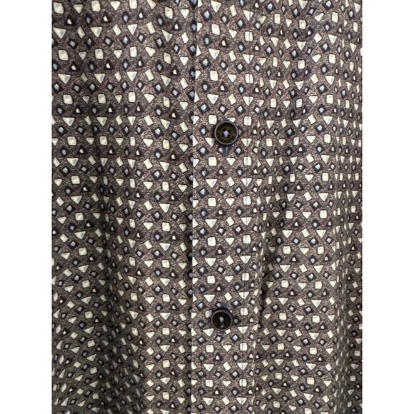 Bugatchi Geometric Long Sleeve Collared Shirt size Large - Picture 2 of 5